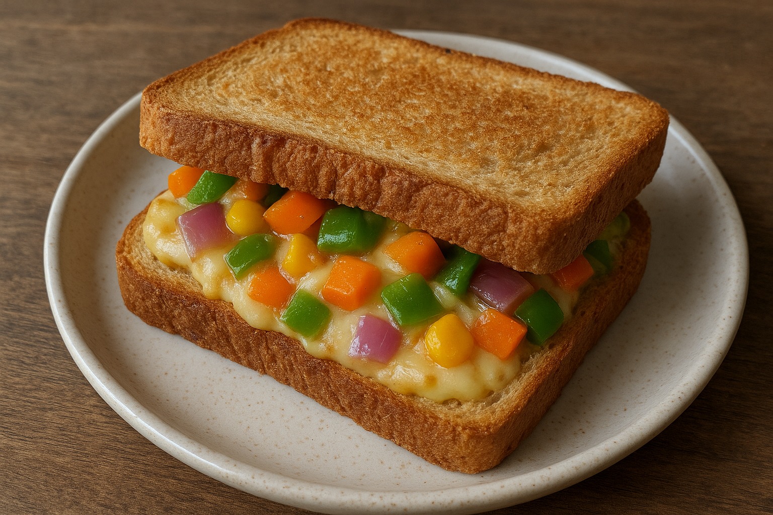 Cheese and Veggie Fusion Toast